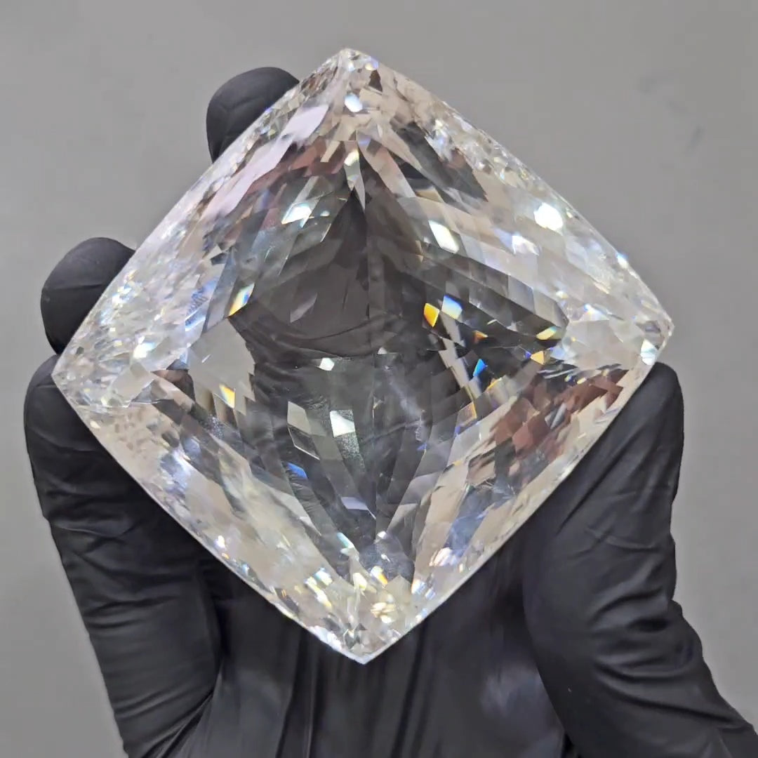 1476Cts | Natural Jambo Clear Quartz Faceted | Rectangle | 63x61mm - The LabradoriteKing