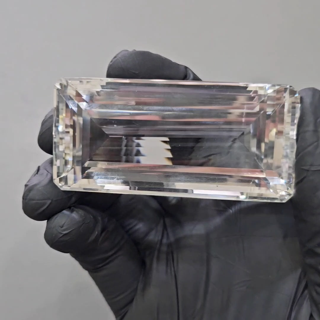 500Cts | Natural Jambo Clear Quartz Faceted | Rectangle | 69x32mm - The LabradoriteKing