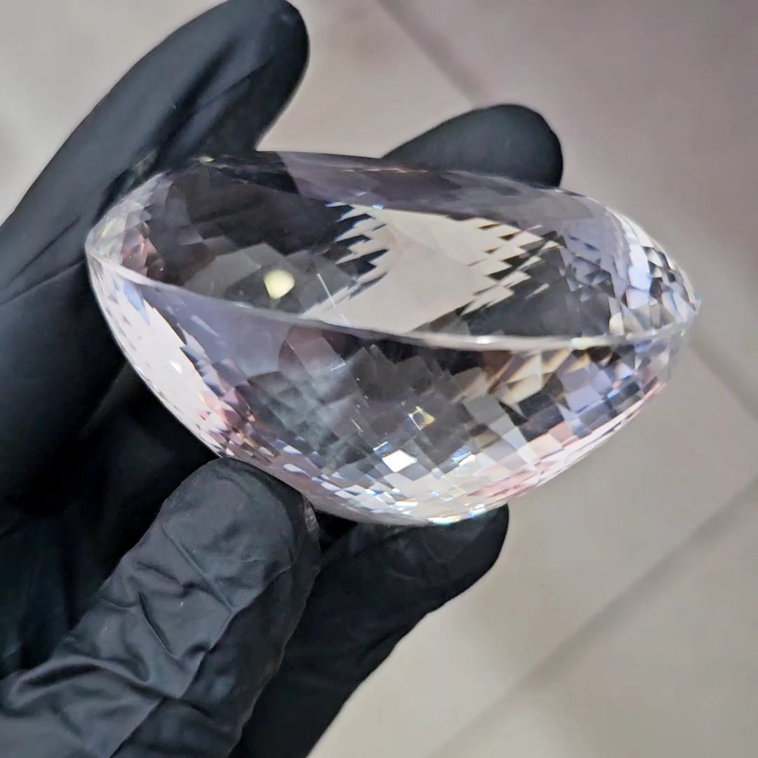 839Cts | Natural Jambo Clear Quartz Faceted | Oval | 67x49mm