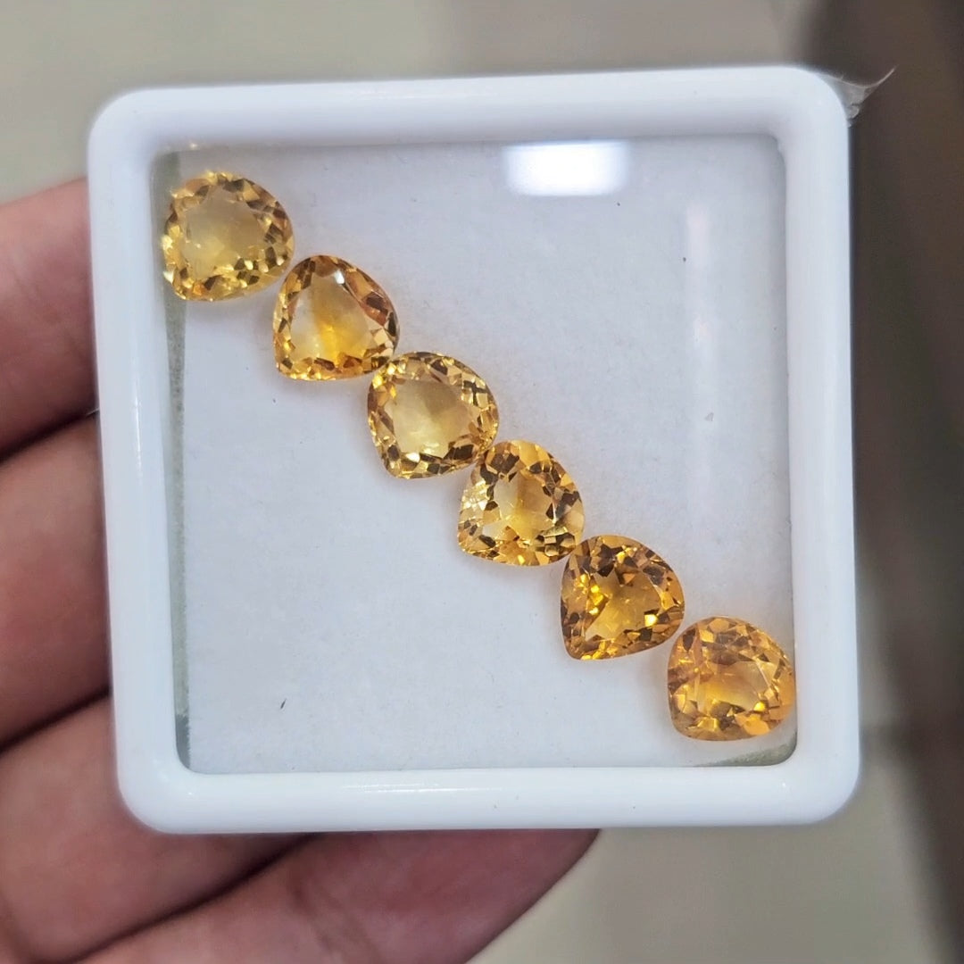 6Pcs Of Natural Citrine Faceted | Teardrop | Size: 9mm