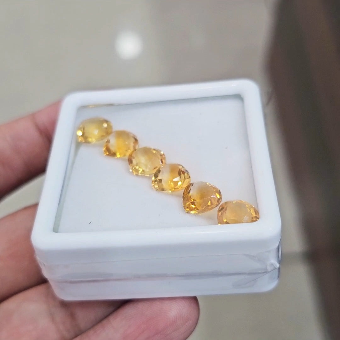 6Pcs Of Natural Citrine Faceted | Teardrop | Size: 9mm