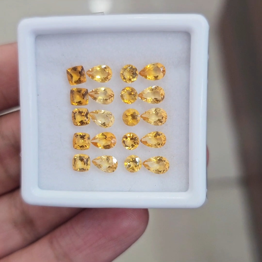 20Pcs Of Natural Citrine Faceted | Shape: Mix | Size: 4-6mm