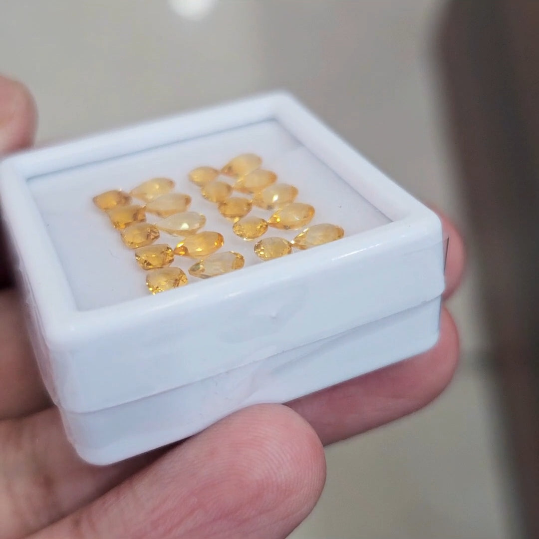 20Pcs Of Natural Citrine Faceted | Shape: Mix | Size: 4-6mm
