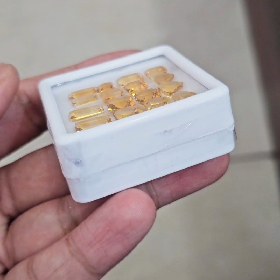 16Pcs Of Natural Citrine Faceted | Shape: Mix | Size: 5-10mm