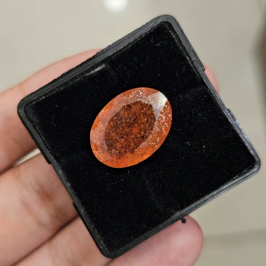 1Pcs Natural Sunstone Faceted | Oval | Size: 20x15mm