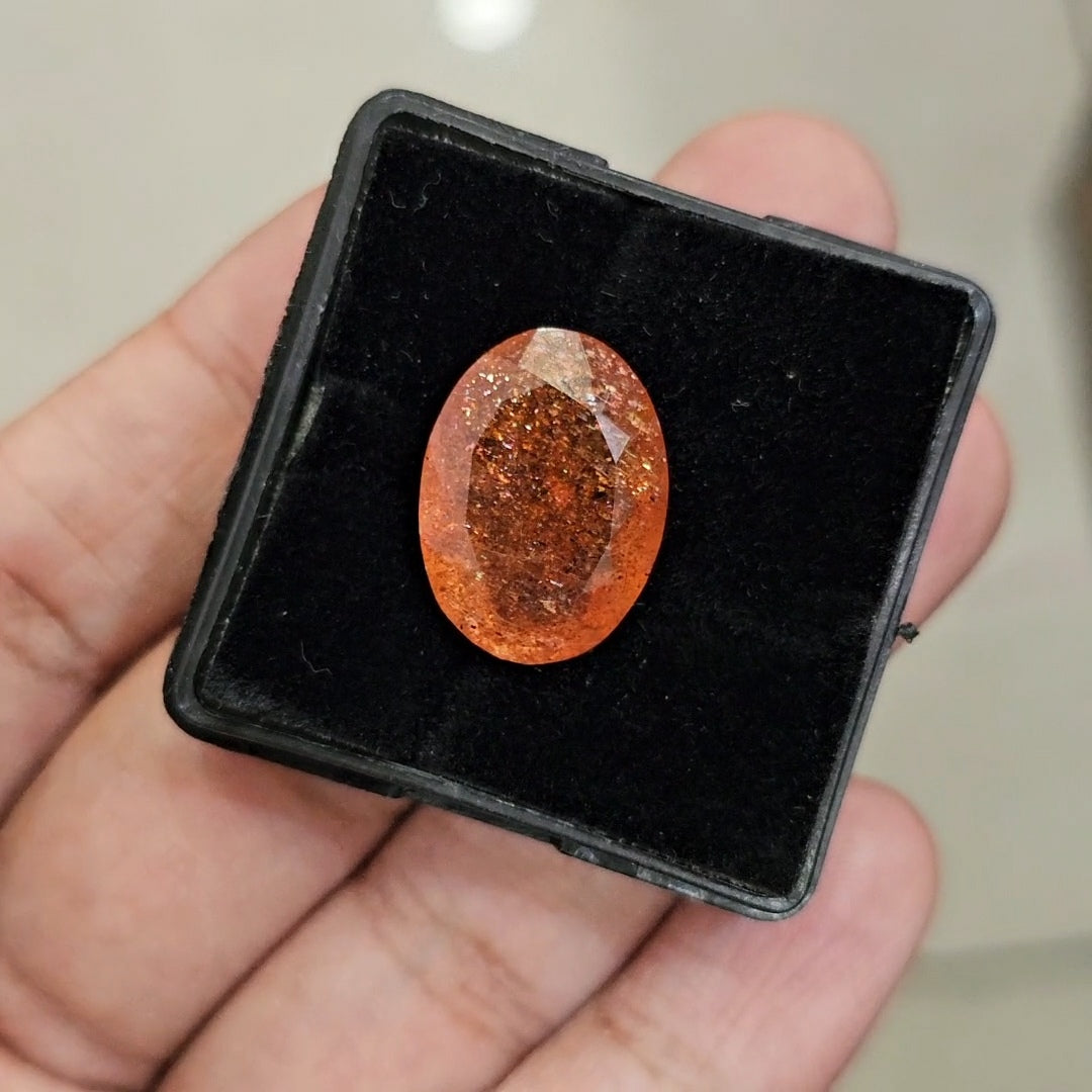1Pcs Natural Sunstone Faceted | Oval | Size: 20x15mm