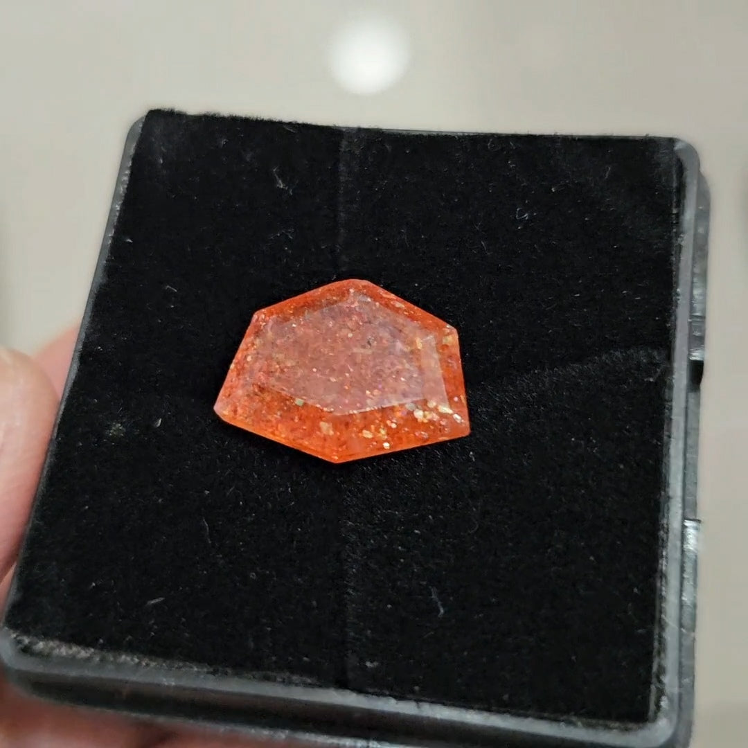 1Pcs Natural Sunstone Faceted | Fancy | Size: 15x12mm