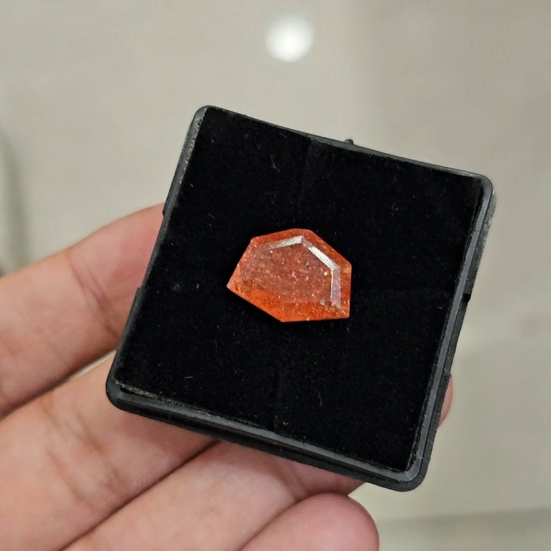 1Pcs Natural Sunstone Faceted | Fancy | Size: 15x12mm