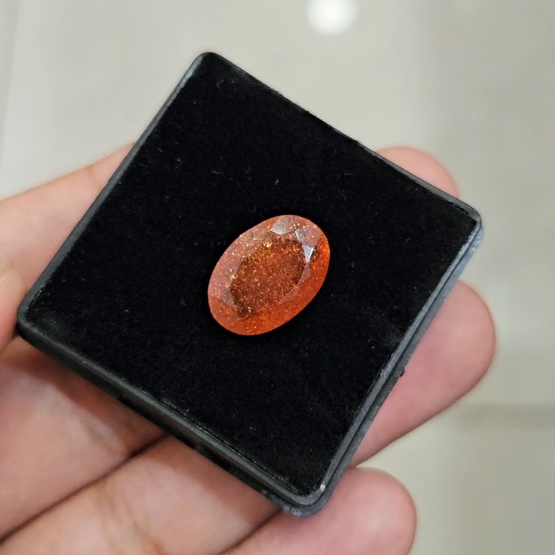 1Pcs Natural Sunstone Faceted | Oval | Size: 16x11mm