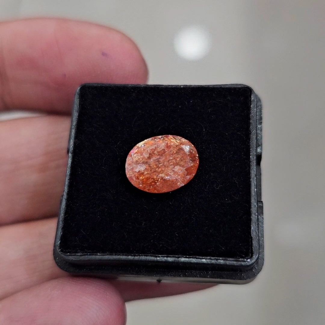 1Pcs Natural Sunstone Faceted | Oval | Size: 10x8mm