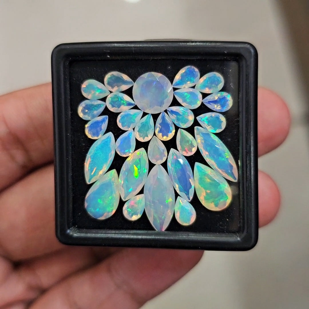 27Pcs Natural Ethiopian Opal Faceted | Mix Shape | 6-14mm