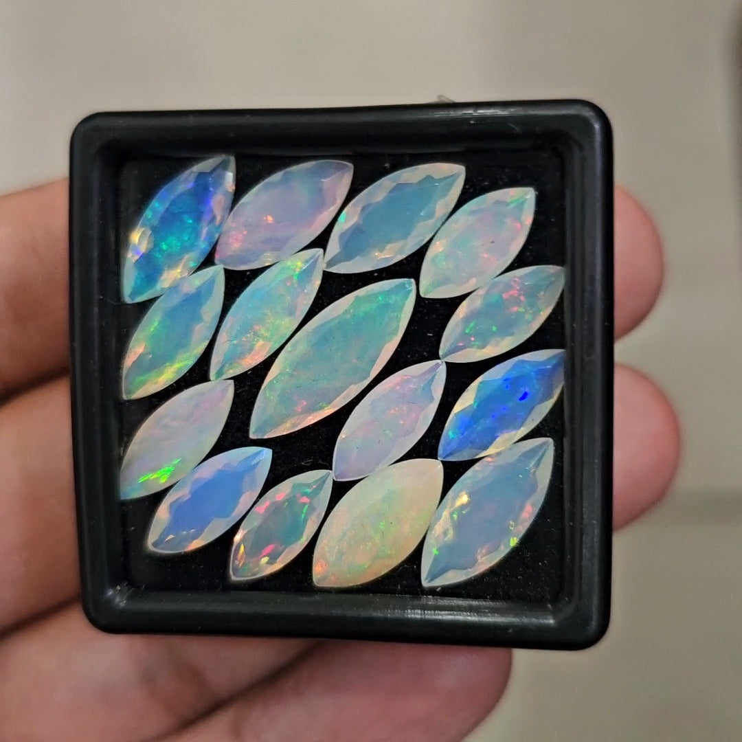 15Pcs Natural Ethiopian Opal Faceted | Marquise | 12-17mm