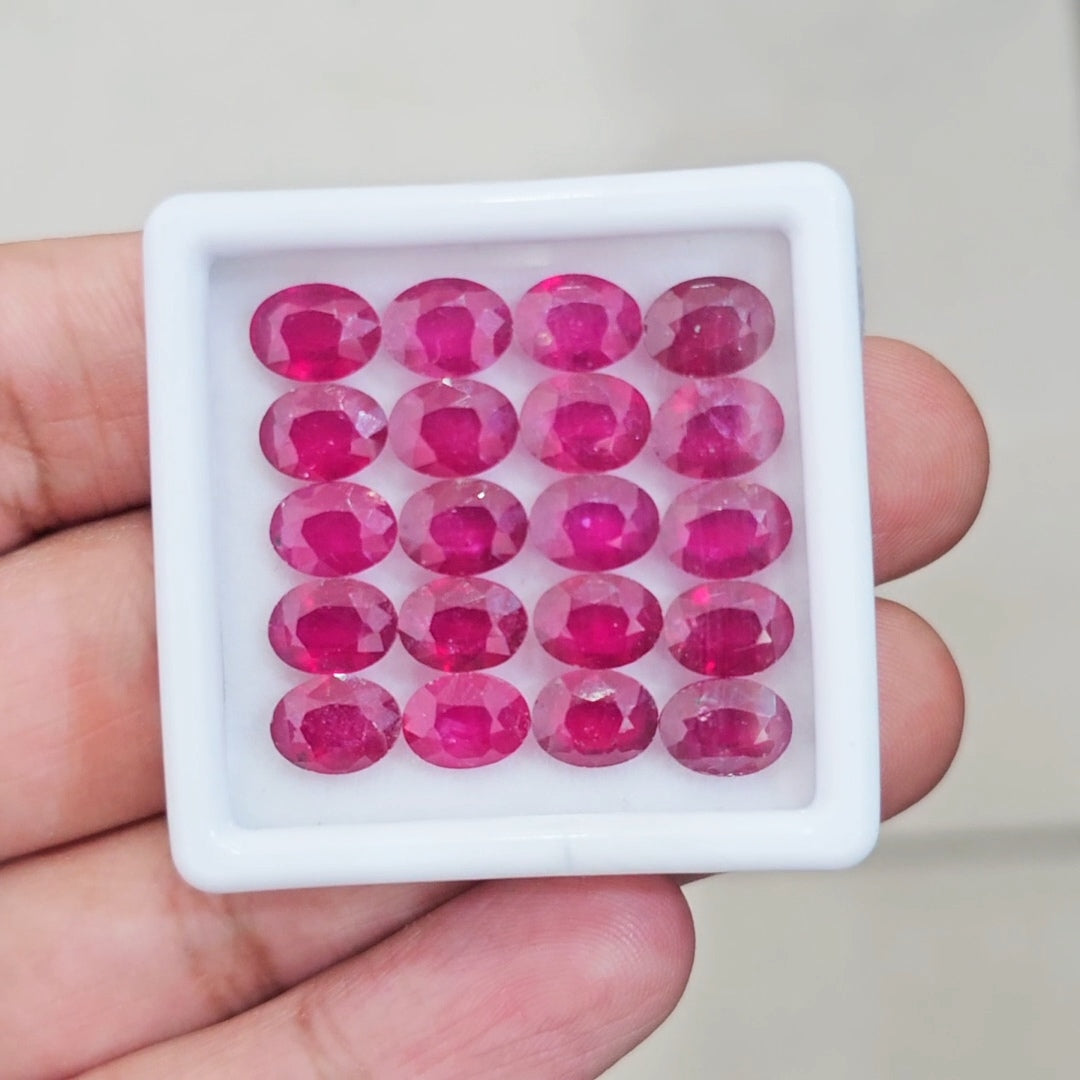 20Pcs Of Natural Ruby Faceted | Oval | Size: 8x6mm
