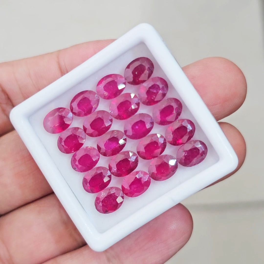 20Pcs Of Natural Ruby Faceted | Oval | Size: 8x6mm