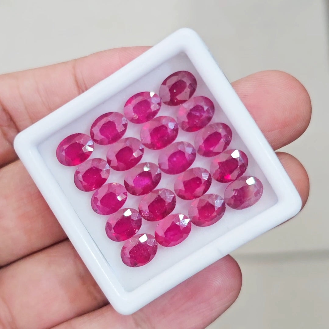 20Pcs Of Natural Ruby Faceted | Oval | Size: 8x6mm