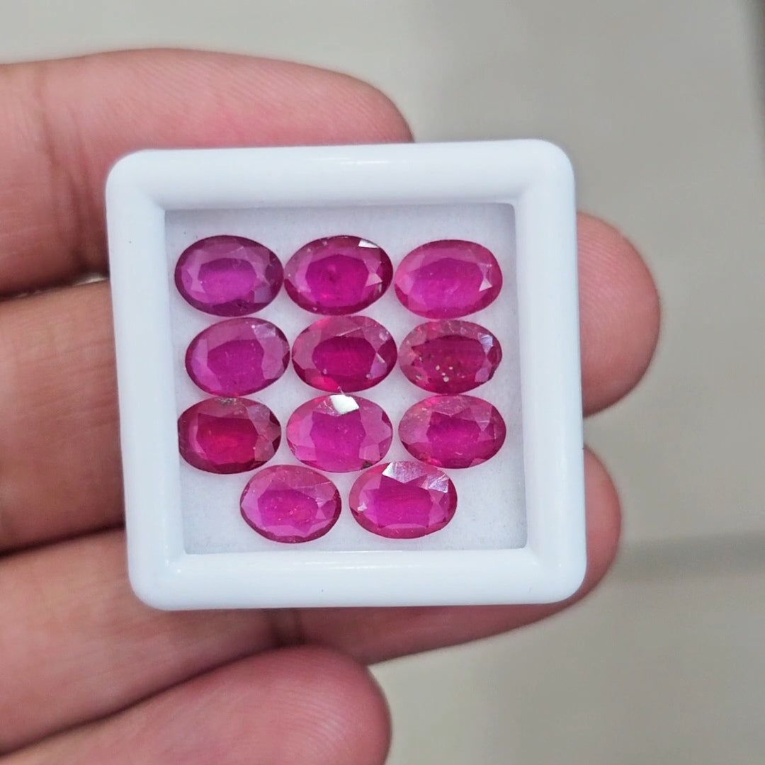 11Pcs Of Natural Ruby Faceted | Oval | Size: 7x5mm