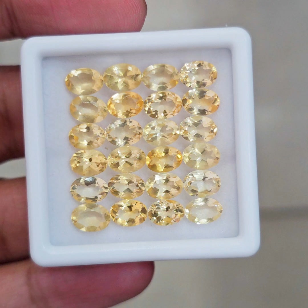 24Pcs Of Natural Citrine Faceted | Oval | Size: 7x5mm