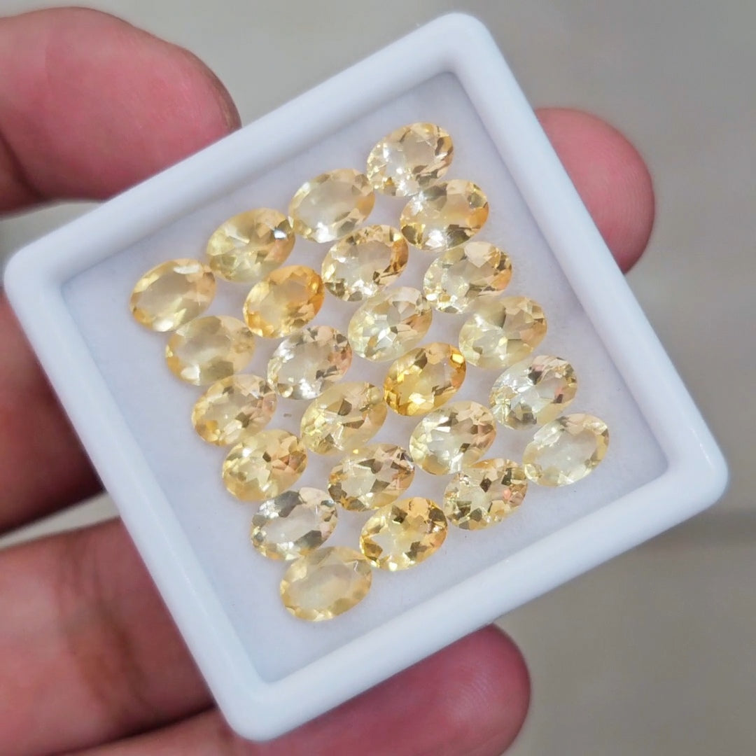 24Pcs Of Natural Citrine Faceted | Oval | Size: 7x5mm