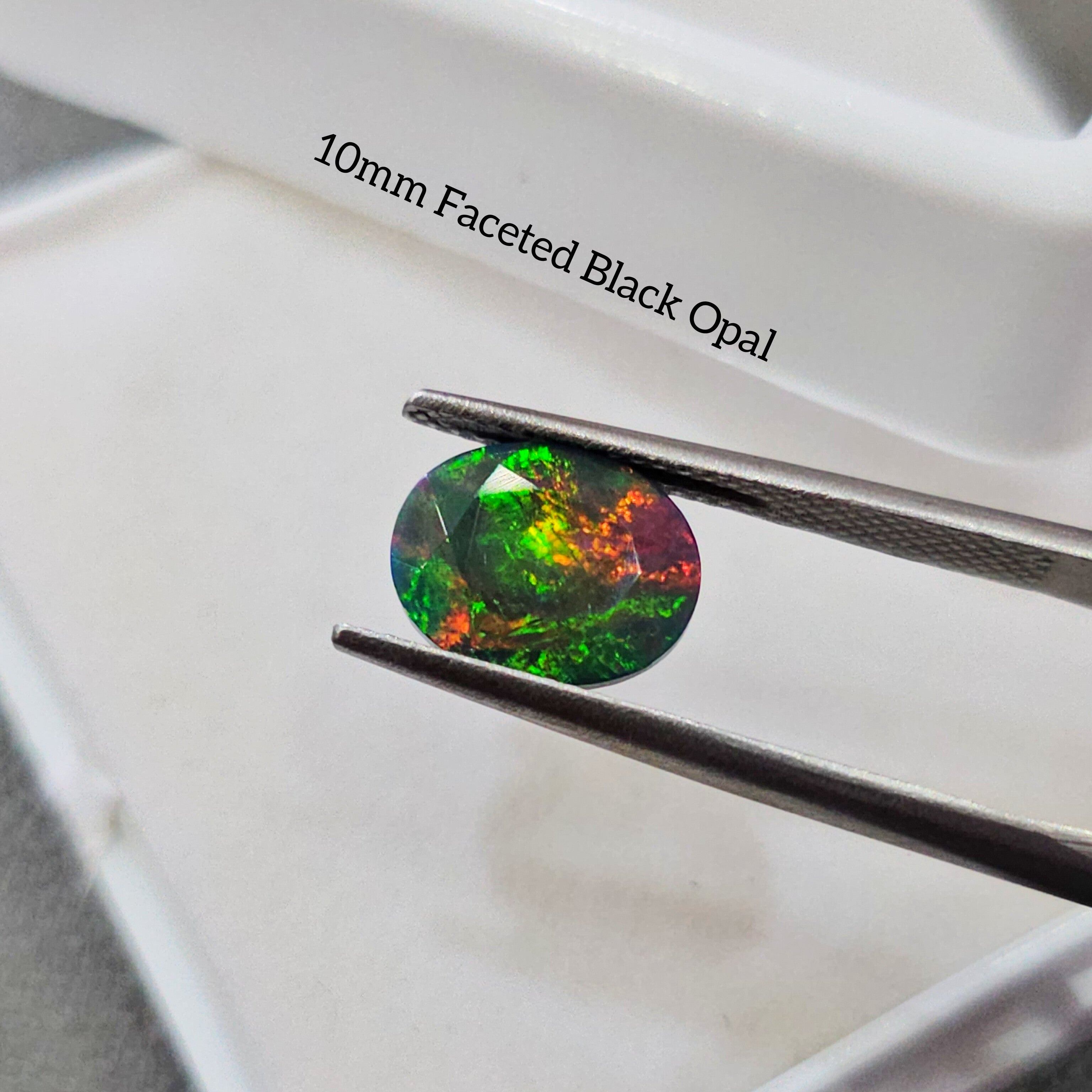 1 Piece of Faceted Black Opal | Random Pick 10mm to 11mm
