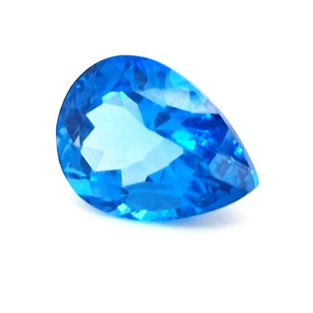 Natural Swiss Blue Topaz Faceted | Pear | 16x12mm