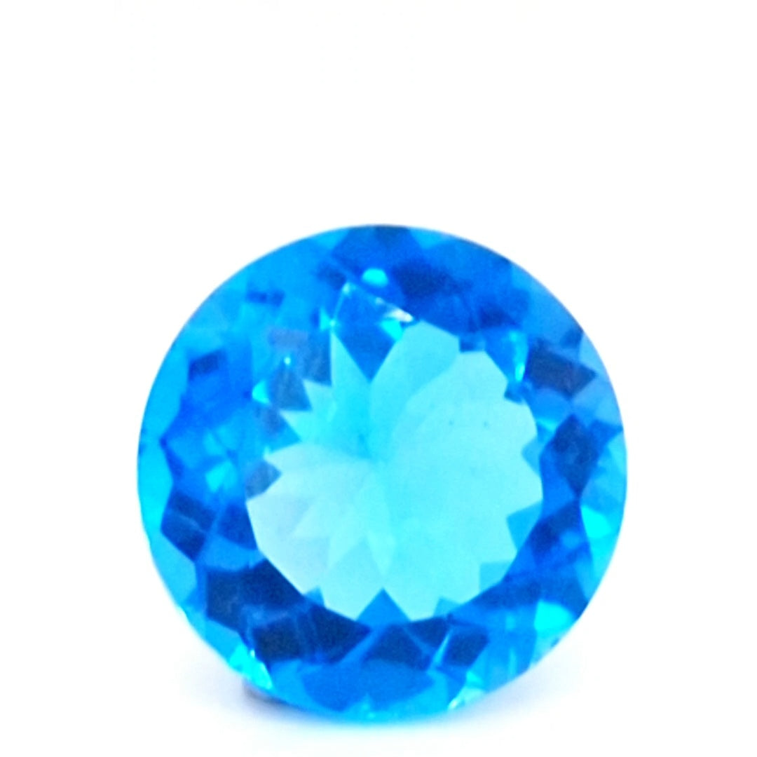Natural Swiss Blue Topaz Faceted | Round | 14mm