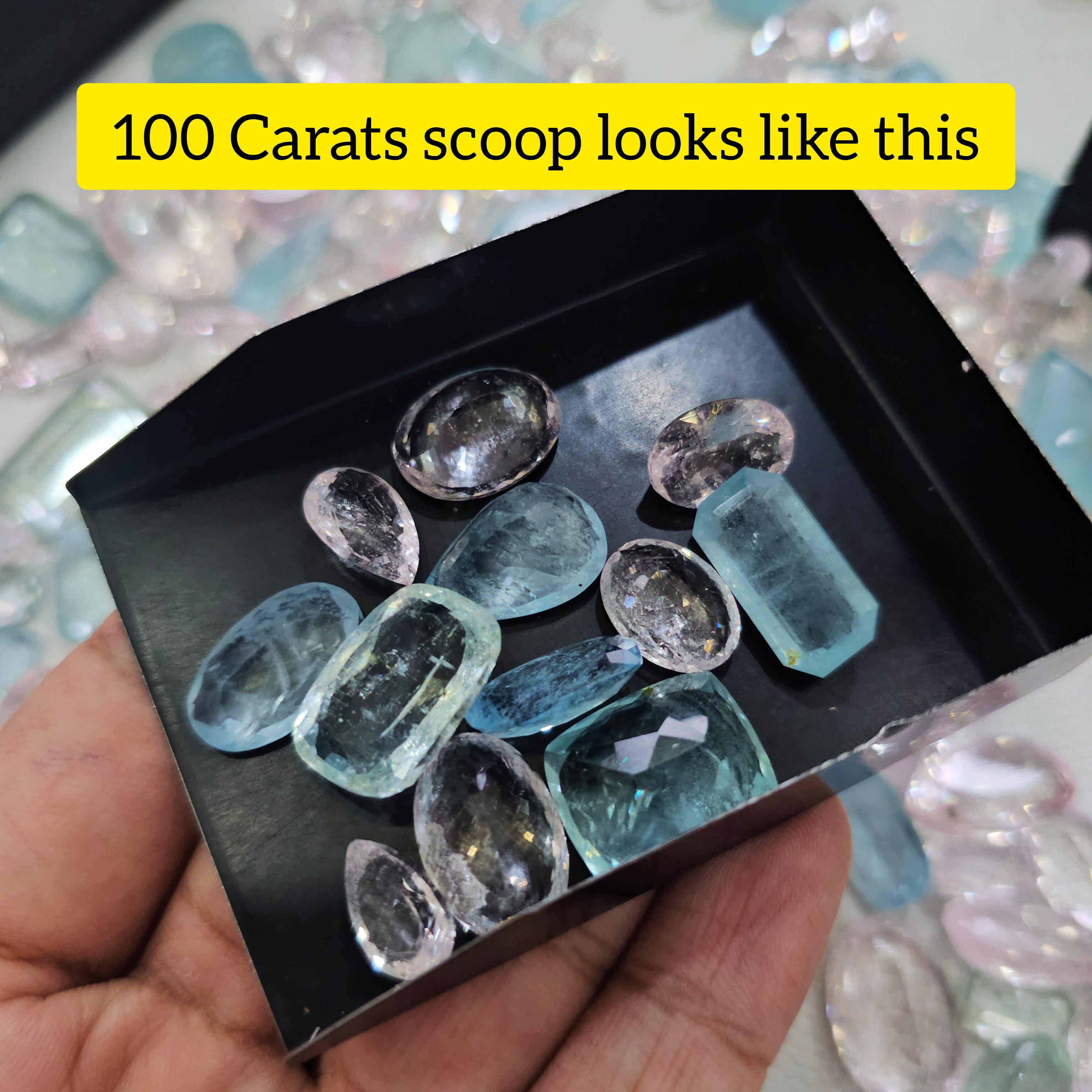 100 Carats scoop of Morganite amd Aquamarine Unheated combo | 12-20mm