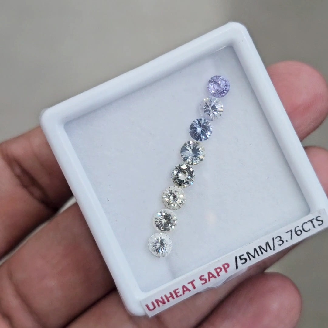 Box Of Natural Sri Lanka Unheated Sapphire | 5mm | Round