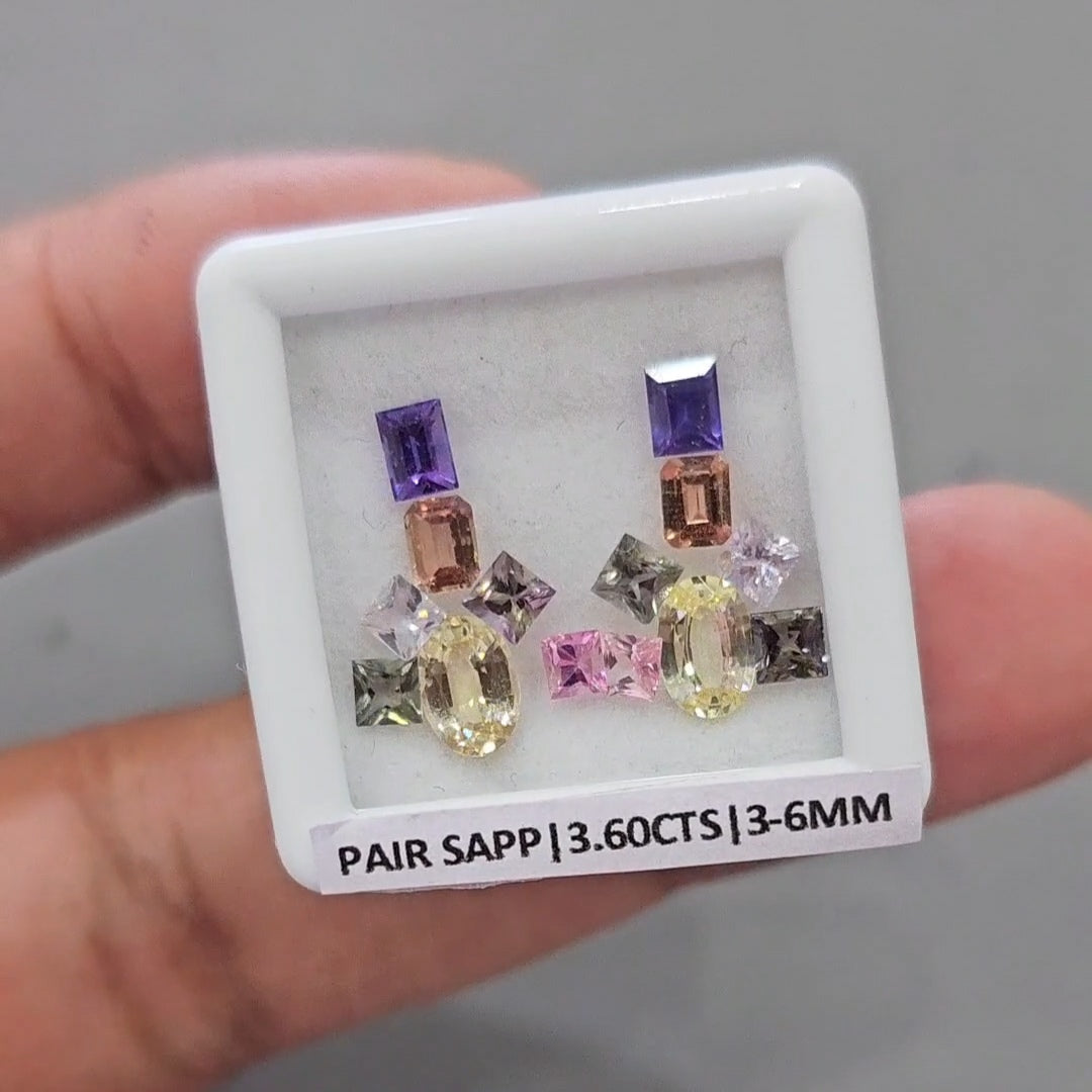 Pair Box Of Natural Sapphire | 3-6mm | Mix Shape