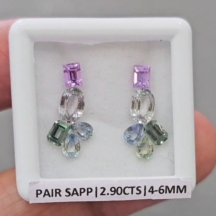 Pair Box Of Natural Sapphire | 4-6mm | Mix Shape