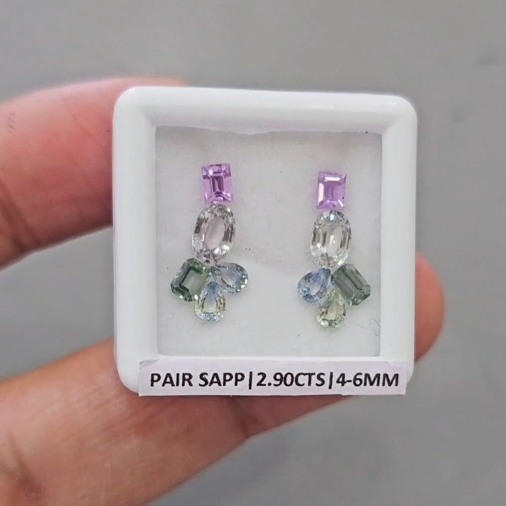 Pair Box Of Natural Sapphire | 4-6mm | Mix Shape