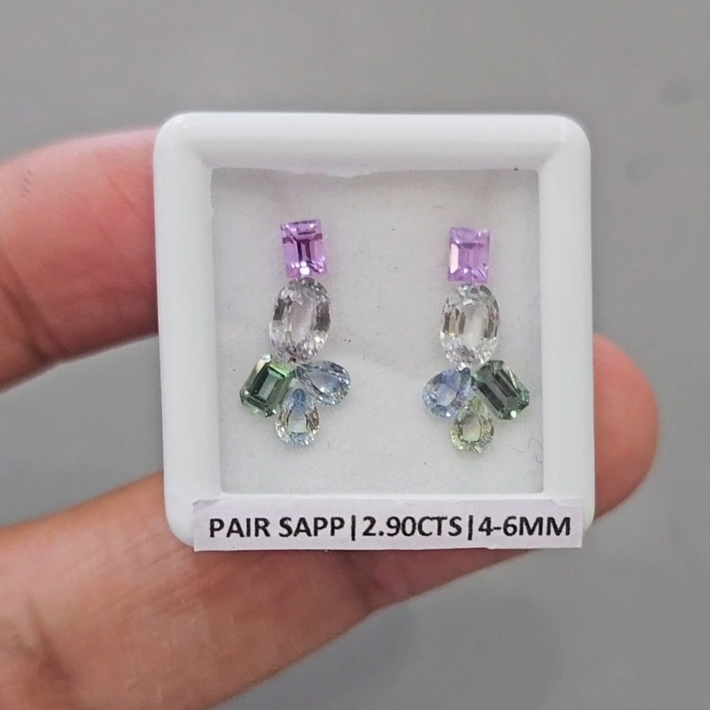 Pair Box Of Natural Sapphire | 4-6mm | Mix Shape
