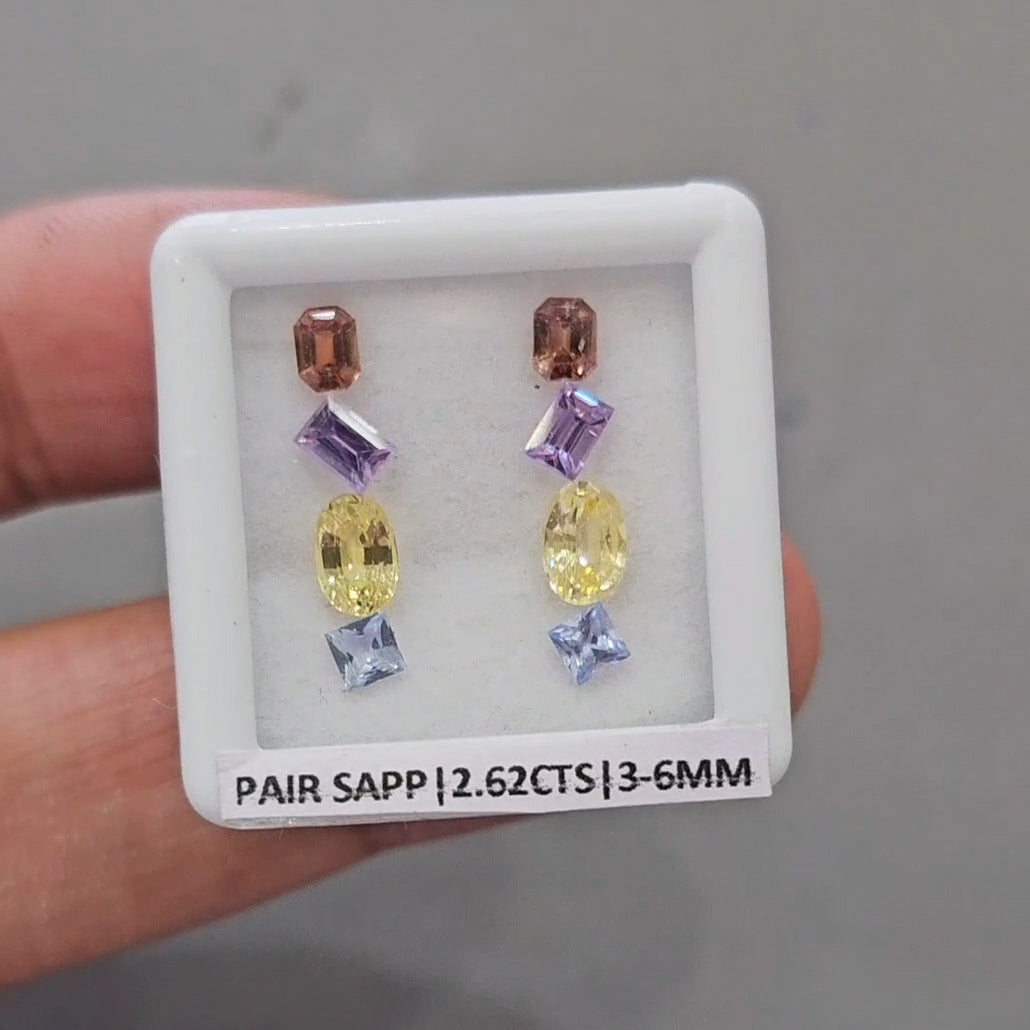 Pair Box Of Natural Sapphire | 3-6mm | Mix Shape