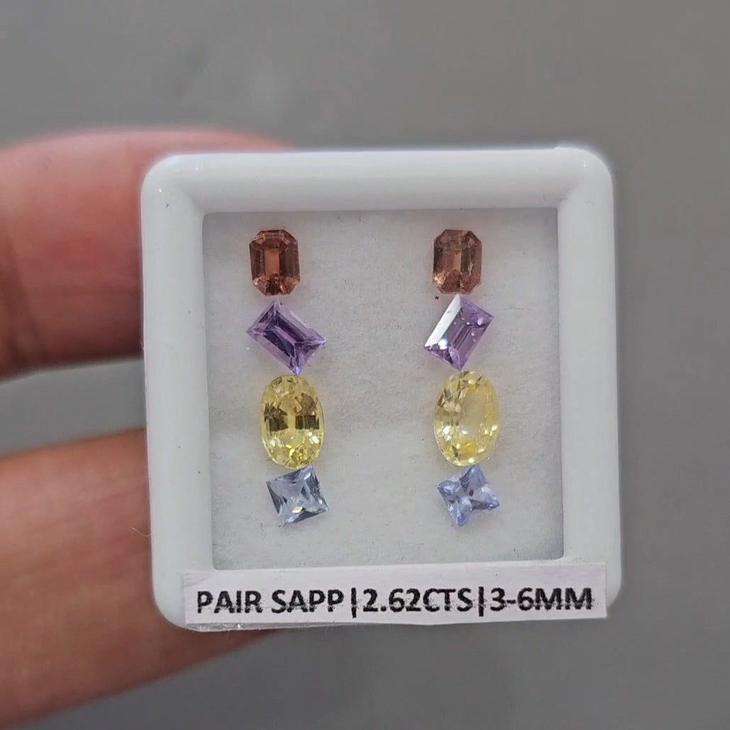 Pair Box Of Natural Sapphire | 3-6mm | Mix Shape