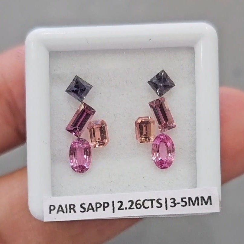 Pair Box Of Natural Sapphire | 3-5mm | Mix Shape