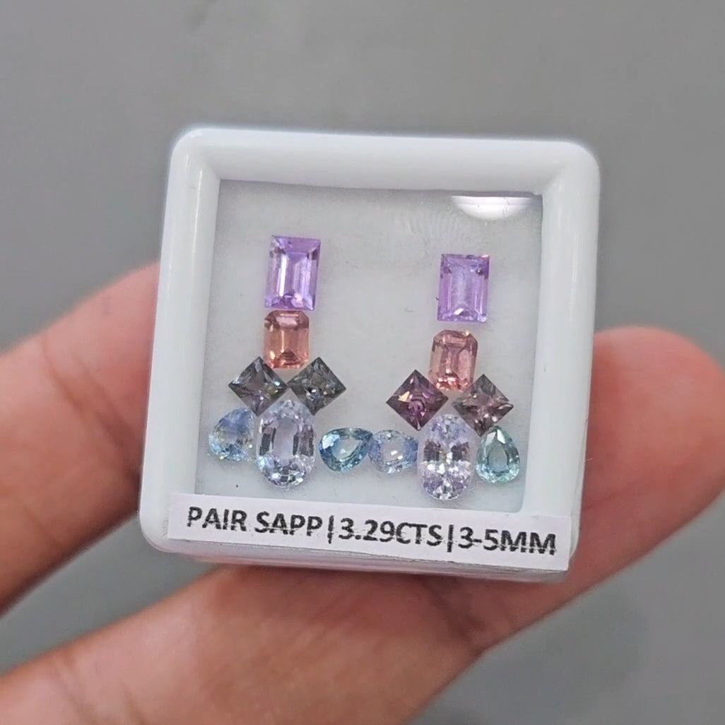 Pair Box Of Natural Sapphire | 3-5mm | Mix Shape