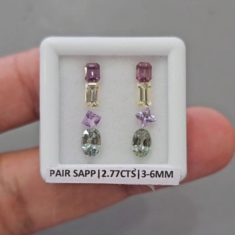 Pair Box Of Natural Sapphire | 3-6mm | Mix Shape