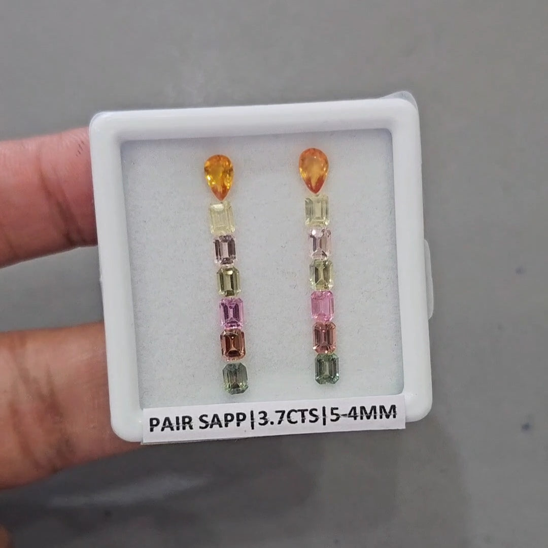 Pair Box Of Natural Sapphire | 4-5mm | Rectangle & Pear