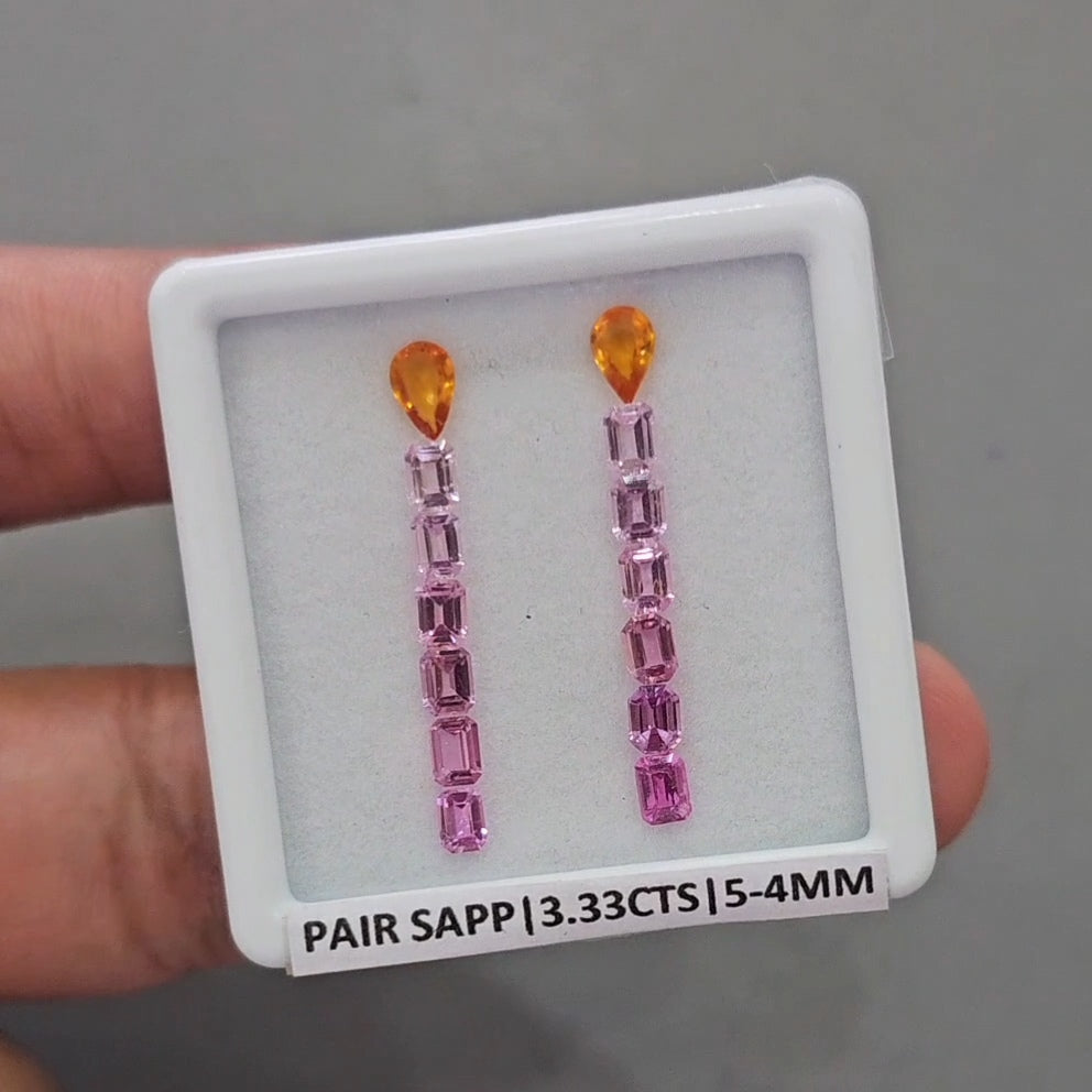 Pair Box Of Natural Sapphire | 4-5mm | Rectangle & Pear