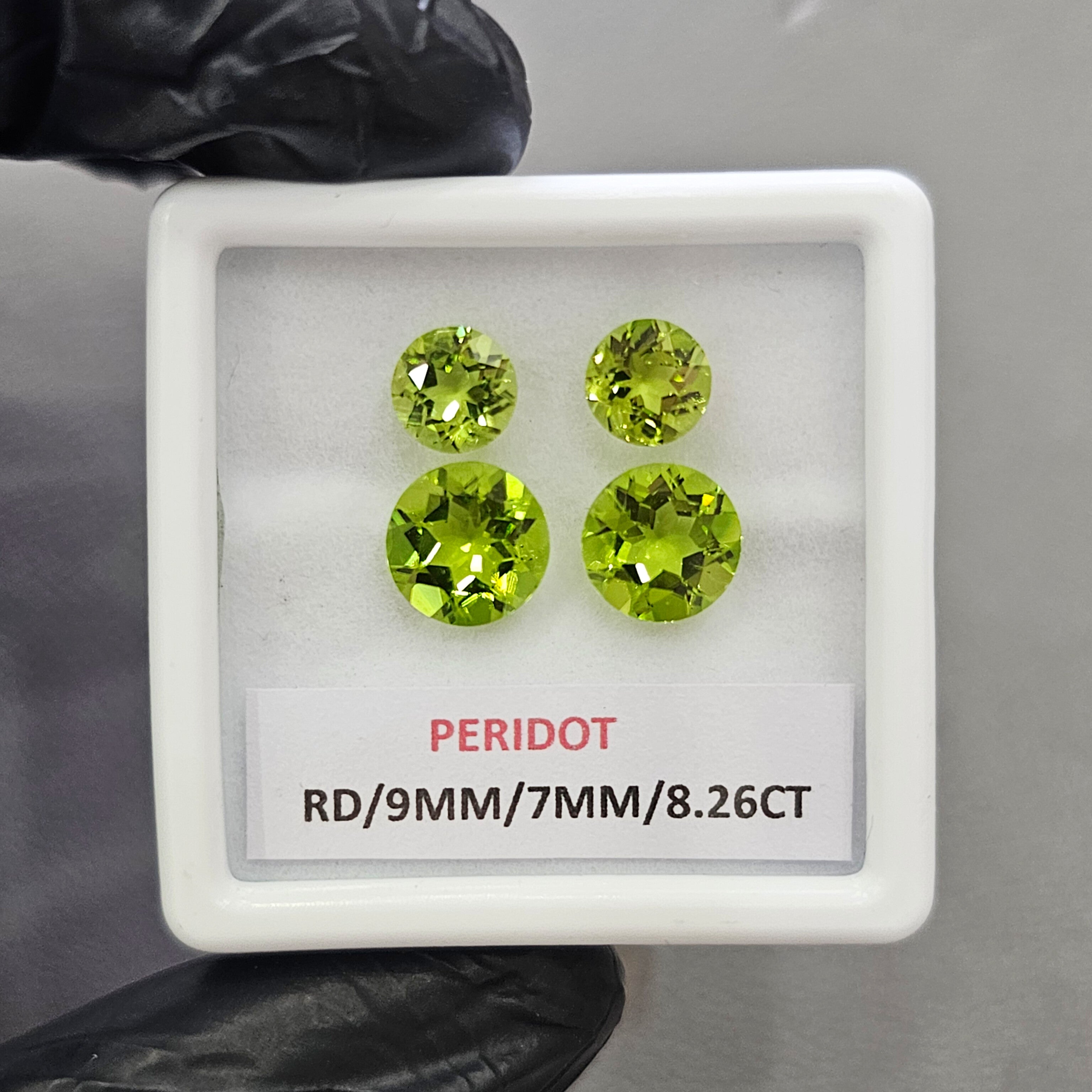 4 Pcs Natural Peridot Faceted Pairs | Round | Size: 7-9mm - The LabradoriteKing