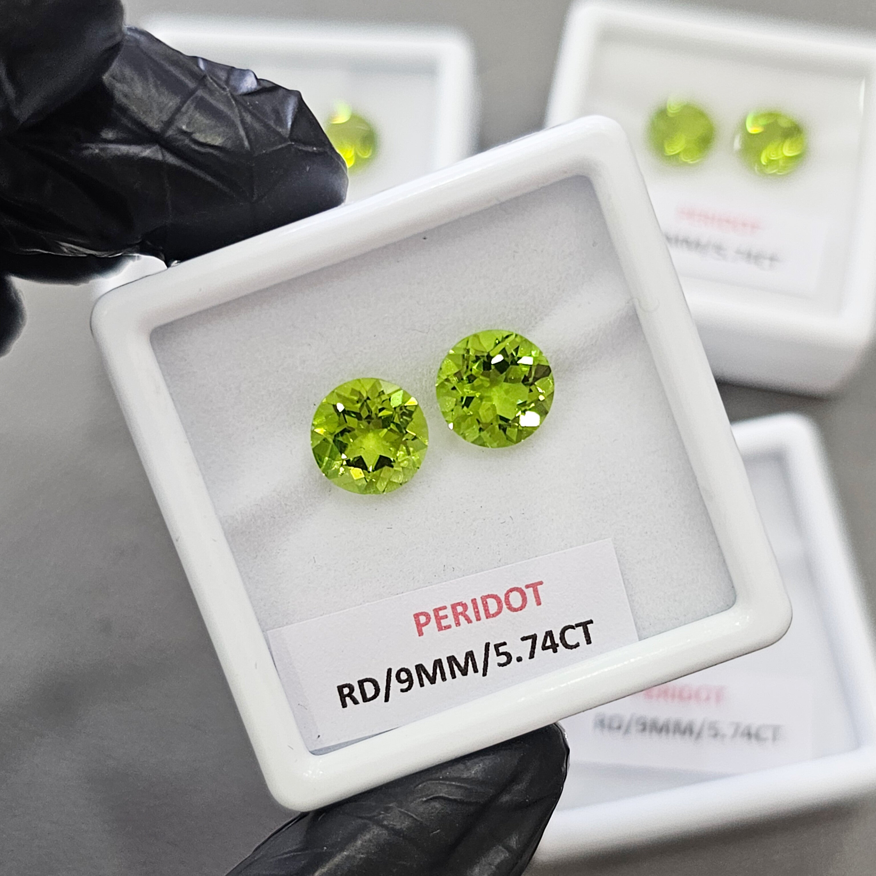 2 Pcs Pair Natural Peridot Faceted | Round | Size: 9mm - The LabradoriteKing