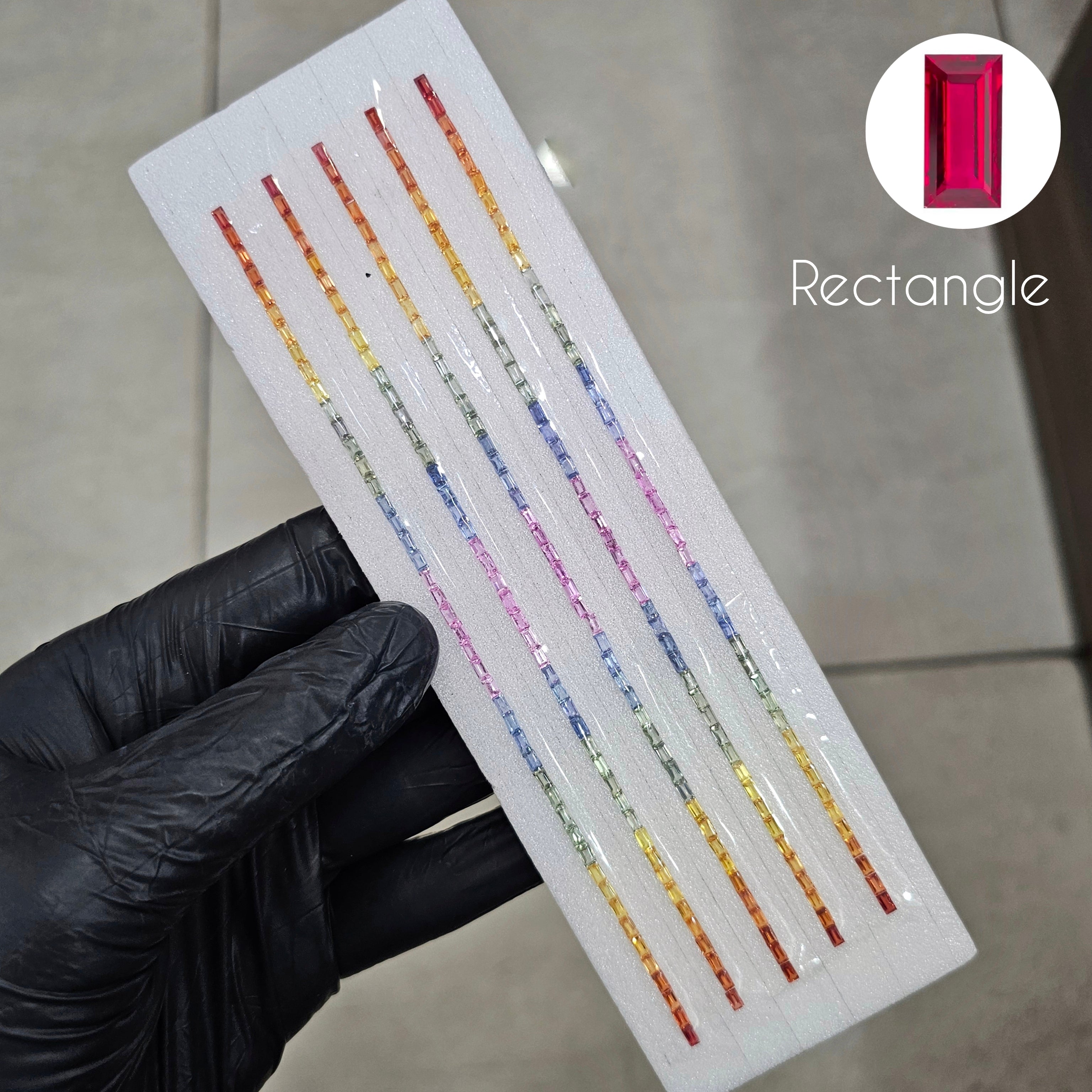 Natural Rainbow Sapphire 7'' Inches Line | One Line is 3.5x2mm | 6cts - The LabradoriteKing