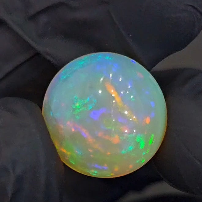 Natural Ethiopian Opal Cabochon Multi Fire | Round| Size: 17mm | 13.6 Cts - The LabradoriteKing