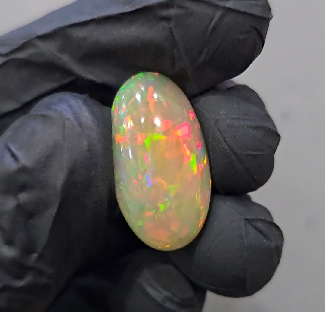 Natural Ethiopian Opal Cabochon Multi Fire | Oval| Size: 24x13mm | 9.2Cts - The LabradoriteKing