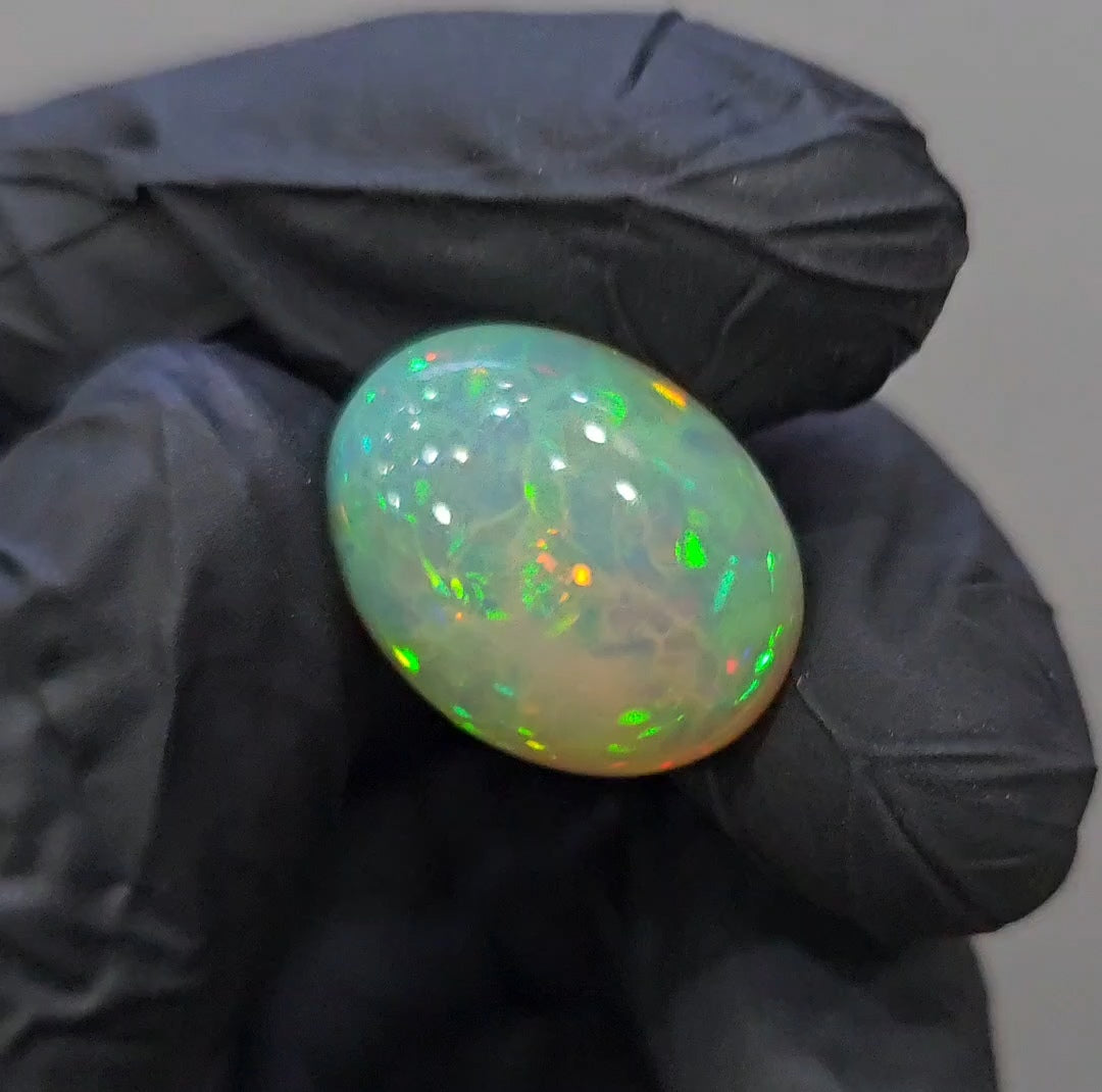 Natural Ethiopian Opal Cabochon Multi Fire | Oval| Size: 20x16mm | 14Cts - The LabradoriteKing