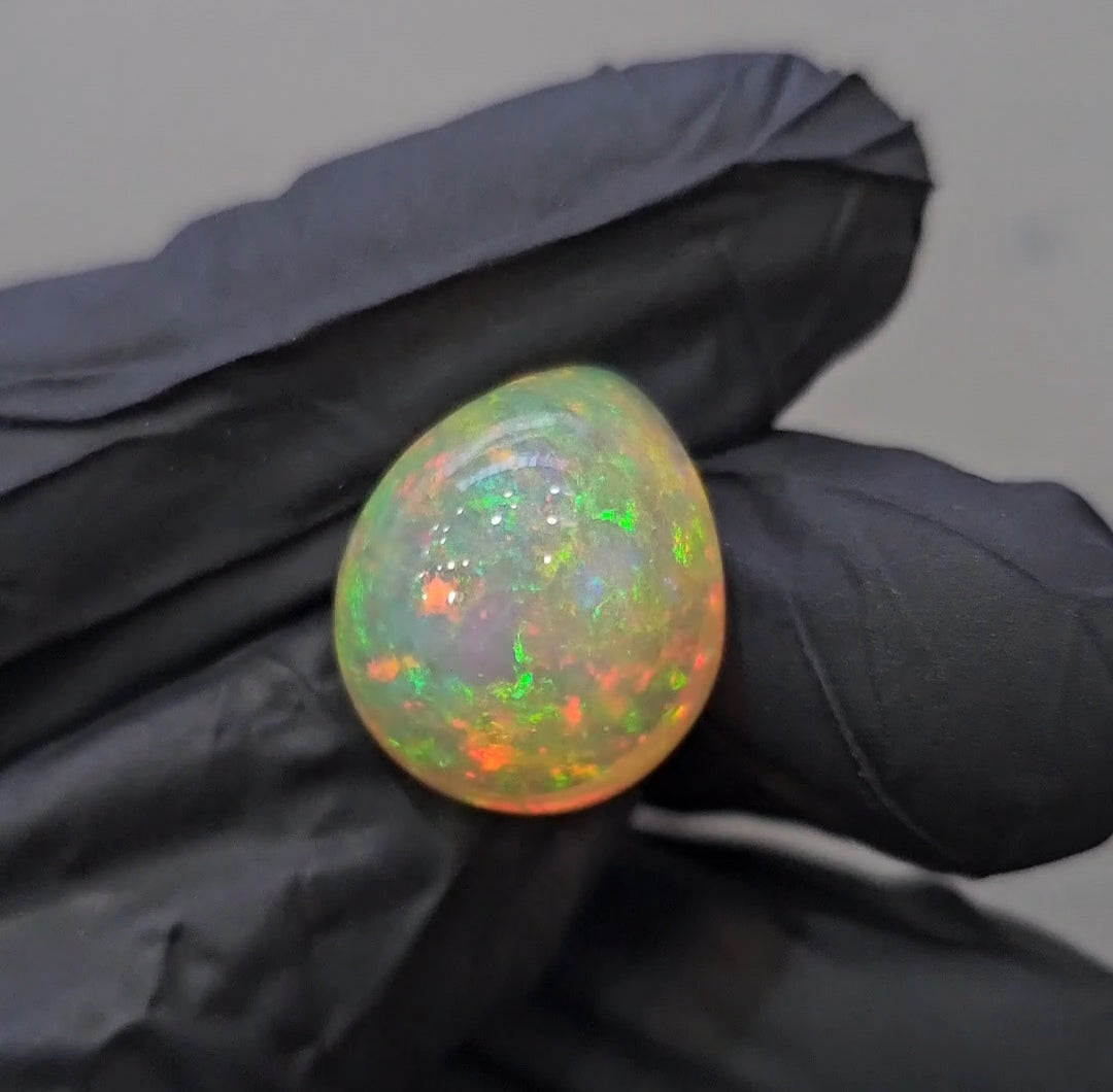 Natural Ethiopian Opal Cabochon Multi Fire | Teardrop| Size: 18x15mm | 13.8Cts - The LabradoriteKing
