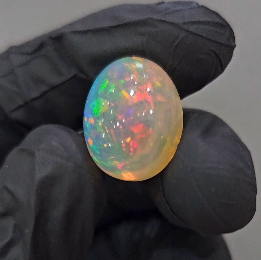 Natural Ethiopian Opal Cabochon Multi Fire | Oval| Size: 19x15mm | 15.8Cts - The LabradoriteKing