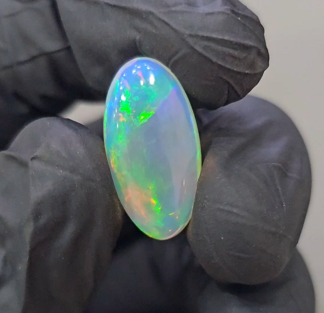 Natural Ethiopian Opal Cabochon Multi Fire | Oval| Size: 22x11mm | 7.3Cts - The LabradoriteKing
