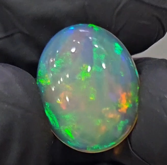 Natural Ethiopian Opal Cabochon Multi Fire | Oval| Size: 20x16mm | 9Cts - The LabradoriteKing