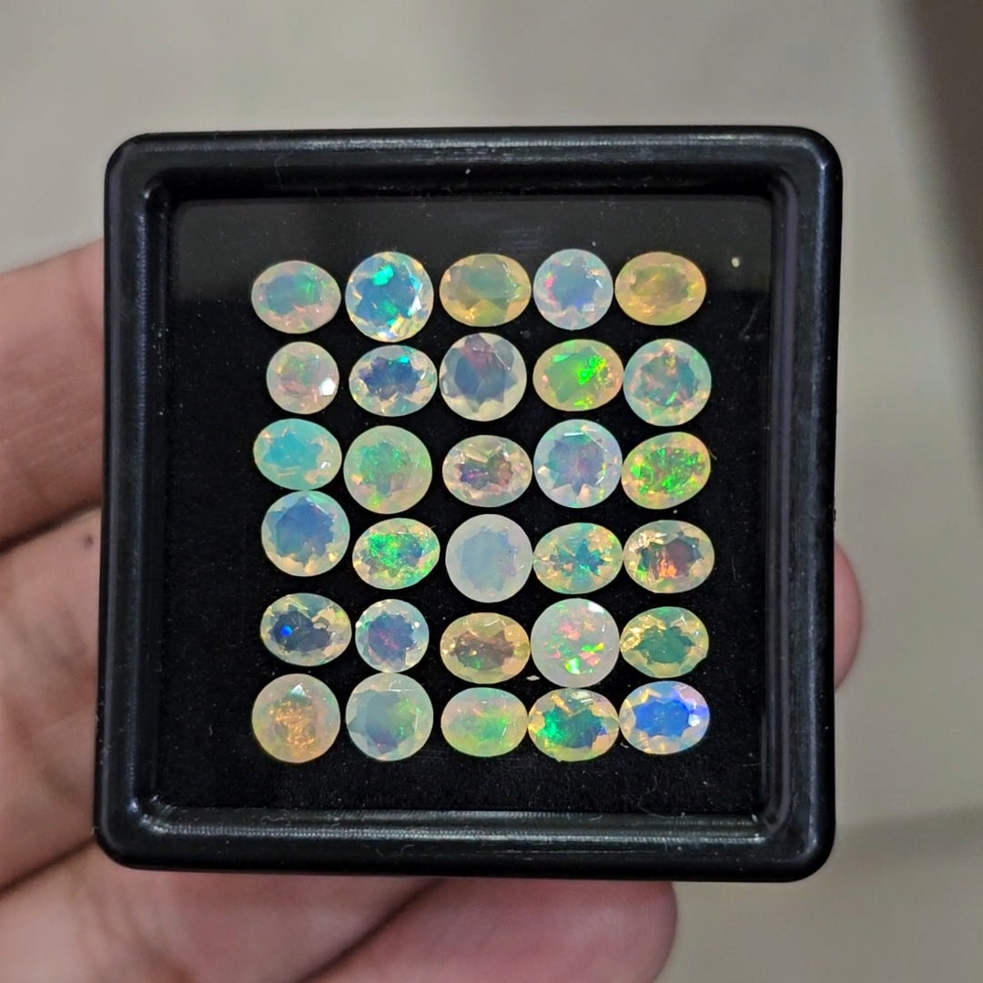 30 Pcs Natural Ethiopian Opal Faceted |Mix|4-5mm|7.7 Cts - The LabradoriteKing