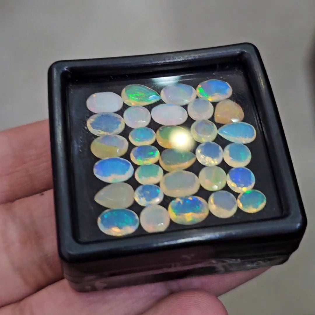 30 Pcs Natural Ethiopian Opal Faceted | Mix| 7-5mm | 10.2Cts - The LabradoriteKing